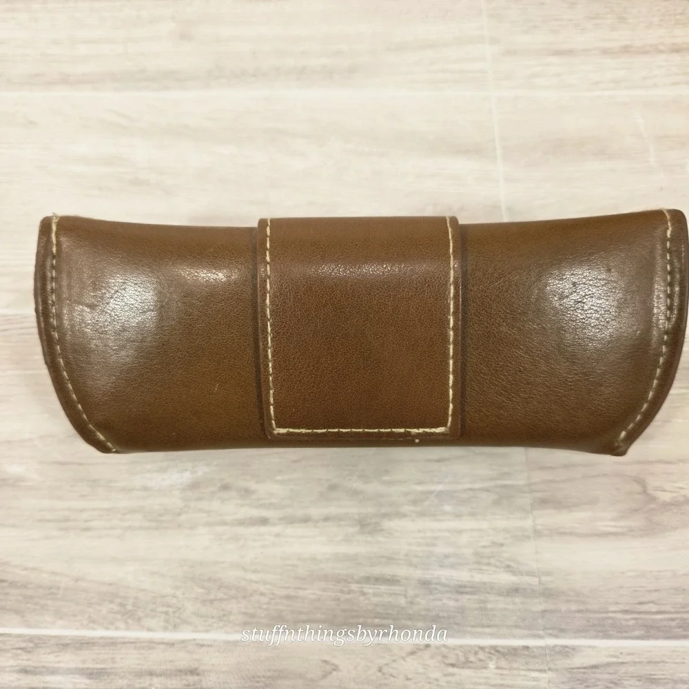 Vintage Leather Penguin Brand Eye Glasses Case Sunglasses Eyeglasses Felt Lining